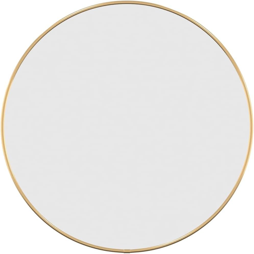 vidaXL Wall Mirror Gold Glass, PVC 19.7 in Wall mounting Wall Mirror