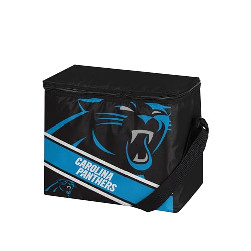 Foco CONFBLGSTP6CP Carolina Panthers Big Logo Stripe 6 Pack Cooler thumb #1