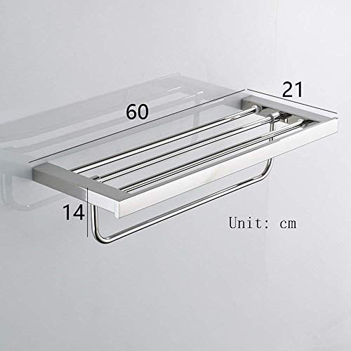Porte-serviettes étagère inoxydable pliant pour stopper l'encombrement mural - 3