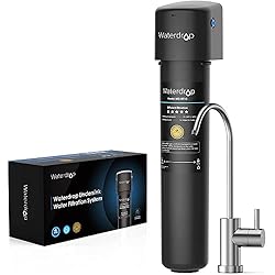 Sistema Filtrado Agua Grifo Waterdrop 15UB Sistema de Filtro de Agua Inferior con Grifo Dedicado, Certificado NSF/ANSI 42, 30.000 Litros Sistema de Filtrado de Agua, Reduce 99,99% el Plomo, el Cloro, el Mal Sabor