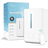 Ultrasonic Warm and Cool Mist Humidifier - Whisper Quiet, 5L Top Fill Vaporizer for Baby and Childrens Bedroom, Large Rooms -Essential Oil Diffuser with Auto-Off