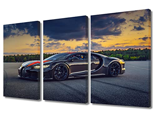 TUMOVO Supercar Poster Decor Canvas Wall Art Painting Sports Car Under Dark Clouds Wall Decor for Living Room Pictures Print on Canvas Framed Modern Artwork for Home Bedroom Decorations, 36" Wx24 H