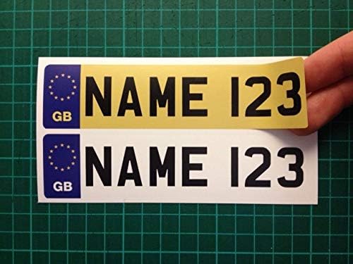 Kids Personalised Number Plates Self-Adhesive Stickers For Ride-on Cars Bikes