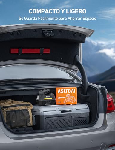 AstroAI Inflador Ruedas Coche 12V Inflado Rápido, Compresor Aire Portátil, Compresor Aire Coche, Hinchador Ruedas Coche con Pantalla LCD, Luz LED, 3 Metros Cable para Coche, Bicicleta, Moto y Etc. - imagen 6