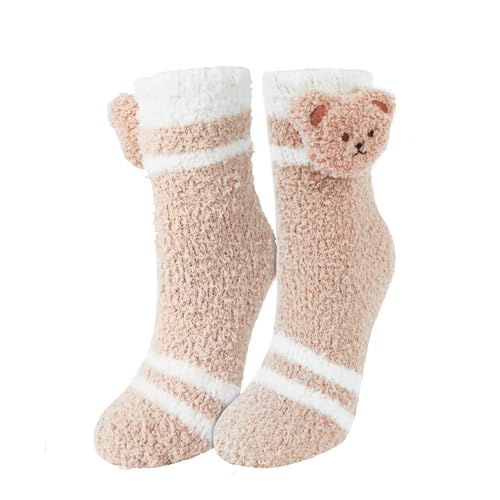 Image of Benefeet Sox Cute Fuzzy Socks for Women Girls - Fluffy Cozy Warm Winter Funny Animal Slipper Plush Sleeping Socks