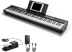 Donner DEP-16 Piano Keyboard Digital Electric 88 Key Full Size Weighted with Sustain Pedal, Power Supply