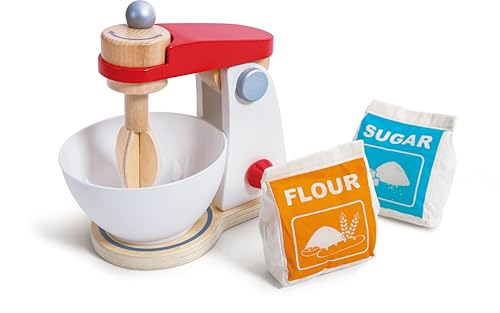 Hape Wooden Mighty Mixer Kitchen Plaset| Educational Pretend Play Baking Mixer Toy Kitchen for Preschoolers Ages 3 Years & Up