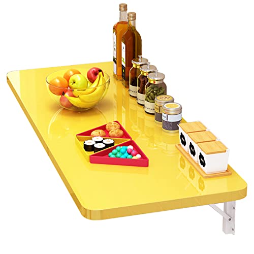 Établi pliable pour petits espaces bureau mural jaune rabattable