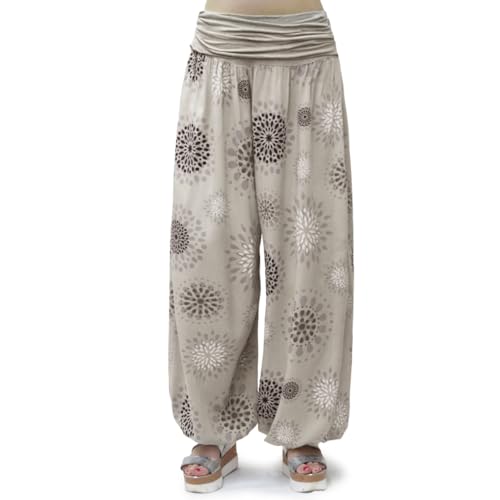 Glamexx24 Damen Haremshose leichte Pumphose Aladin-Hose Sarouelhose Yogapant Pluderhose Freizeithose Sommerhose