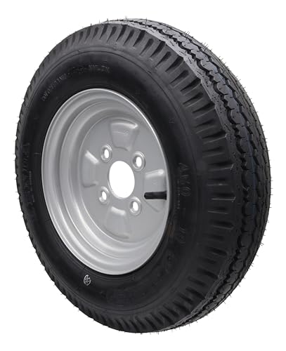 Komplettrad Rad 4.50-10 400kg Lochkreis 4x100 Anhänger Reifen 4.50x10 76M...