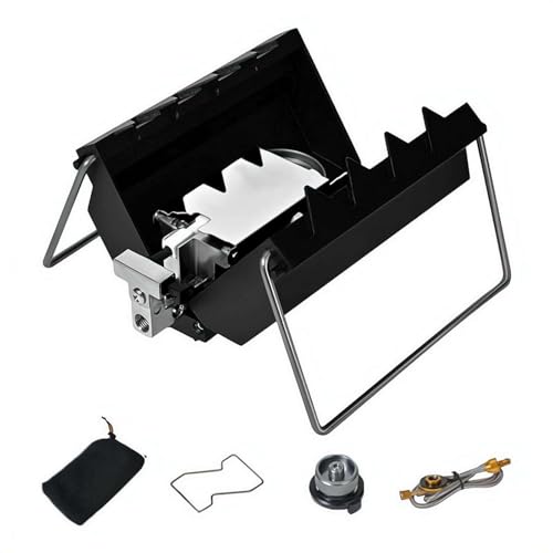 Estufa plegable de camping, estufa de butano portátil de casete, equipo de cocina al aire libre de alto calor, 3900 W, resistente al viento para mochileros y barbacoas