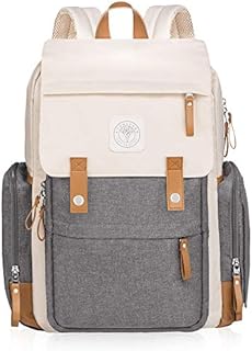 Baby On-The-Go Diaper Bag Backpack by Huggleboo - Large Maternity Bag with Wipes Pocket Stroller Straps Changing Pad & Insulated Pockets - Waterproof Canvas - Unisex Design for Moms Dads Boys & Girls