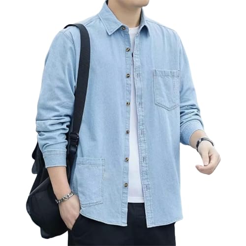 Chemise en jean à manches longues veste homme bleu mode hiver