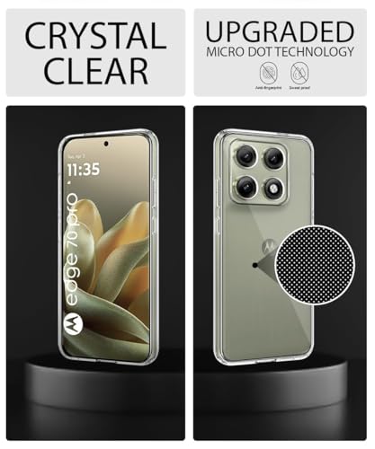 Image of Transparent Back Cover for Motorola Moto Edge 70 Pro 5G | Shockproof Soft TPU Silicone Case | Raised Bumps for Camera & Screen Protection | Slim Fit Crystal Clear Back Cover - Transparent