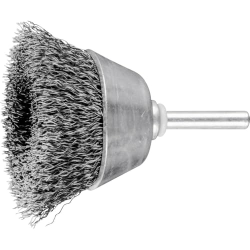 PFERD 43298011 Cup Brush Untwisted TBU, Diameter 50 mm, Shaft Diameter 6 mm, Steel Wire Diameter 0.30, for Straight Grinders, Drills, Bending Shafts