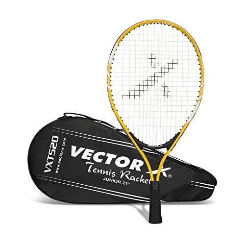 Image of Vector X Vxt 520 21 inches with Full Cover Strung Tennis Racquet (Red,White) (Yellow)