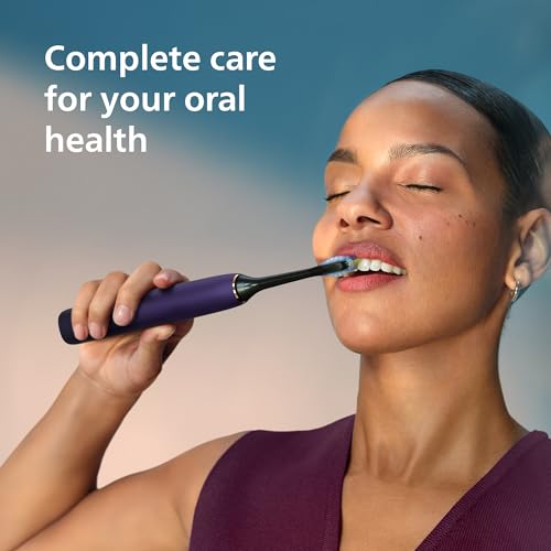 Image of PHILIPS Sonicare DiamondClean 9000 Electric Toothbrush, Amethyst | 1000% More Plaque Removal, Visual Pressure Sensor, 12 Brush Settings, 14-Day Battery, App Connected, Travel Case, HX9911 /91