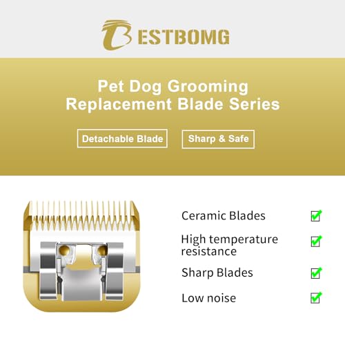 BESTBOMG 2 Stück 10# Ersatzklinge für Hundepflege, kompatibel mit Heiniger/Moser Max45 /Andis/Oster A5 Haarschneidemaschine für Hunde, Größe 10# 1/16 Zoll (1,5 mm), Länge zuschneidbar, 2 Stück