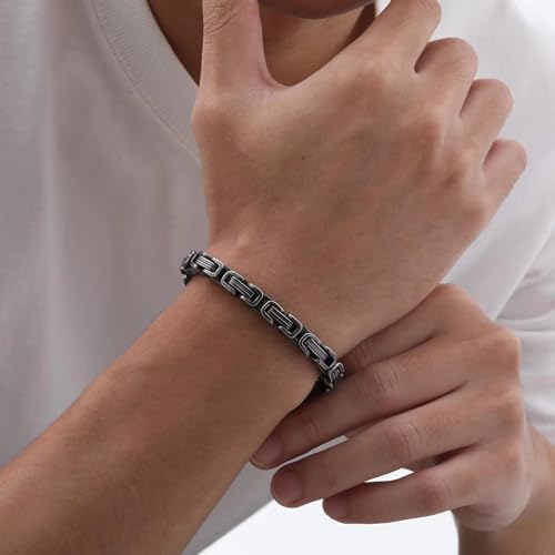 Nakabh Stainless Steel Link Bracelet for Men Boys 2 41aaSMPkyTL. SL500