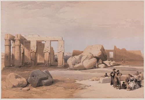 Art Tableau Grands colosses au Memnonium Thèbes pour salon impression Louis Haghe