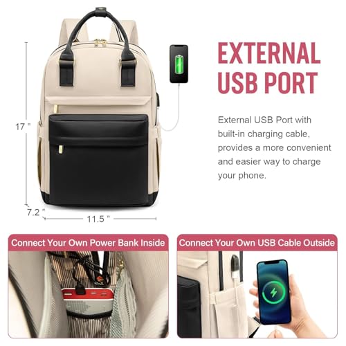 Image of TS WITH TECHSUN Stylish 15.6 Inches Laptop Backpack with USB Charging Port, Multi-Compartment Travel Bag with Luggage Strap & School, College, Office, Sports Backpack for Men & Women