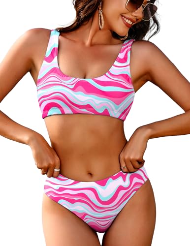 Bikini côtelé femme AI'MAGE maillot de bain deux pièces encolure dégagée XS-XXL