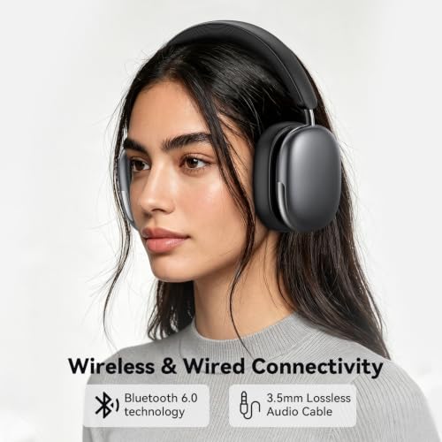 Image of Eduiosma Bluetooth Headphones Wireless Over Ear 80H Playtime (Black)