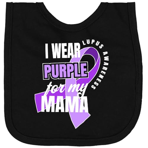 inktastic I Wear Purple for My Mama Lupus Awareness Newborn Bib
