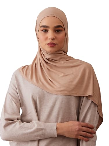 Modest Instant Ribbed Jersey Hijab | For Muslim Women Pre-Sewn Head Scarf Wrap Hijabs