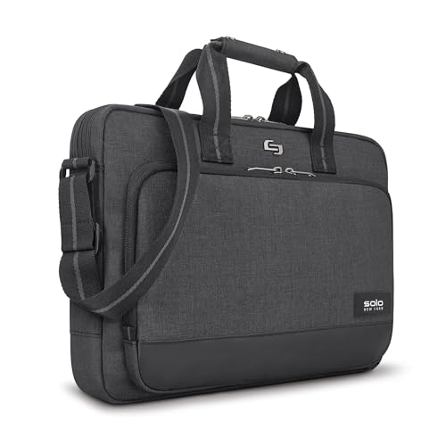 Solo New York Briefcase - Laptop Carrying Bag for Women & Men, Brief for Travel & Work, Front Zippered Section, Adjustable Shoulder Strap, Fits 15.6