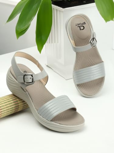 Image of Carlton London women's Lightweight Comfort Wedge Ankle Strap Sandals