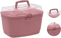 Caixa Maleta Multiuso Organizadora Manicure Maquiagem Box, Tamanho P - Paramount (Rosa)