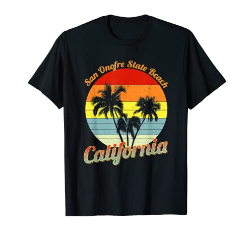San Onofre State Beach California retrò palme vacanza Maglietta