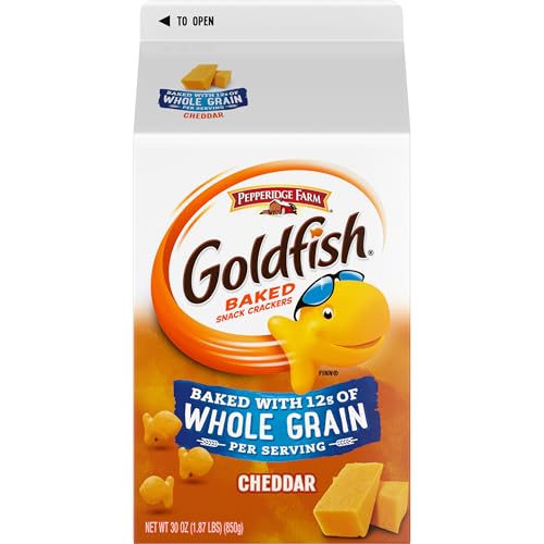 Image of Pepperidge Farm Goldfish Cheddar Crackers, Baked with Whole Grain, 30 oz. Carton (Pack of 6)