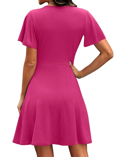 Image of RUMIA Women Casual Dresses Wrap V Neck Dress A-Line Summer Sundress Fashion