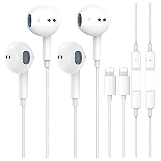 2 Pack with Apple Earbuds for iPhone Headphones Wired Earphones with Microphone【with Apple MFi Certified】 Noise Isolating Headsets for iPhone 13/12/SE/11/XR/XS/X/8/8 Plus/7/7Plus