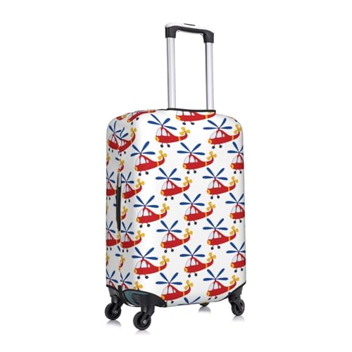 Cartoon Helicopter Luggage Cover Protector Anti-Scratch Washable Fits 18-32 Inch Luggage-Medium3
