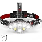 Victoper Headlamp Rechargeable, LED Ultra Bright Head Lamp with 8 Modes, IPX5 Waterproof Lightweight USB Headlight Flashlights with Red Light for...