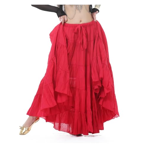 Jupe de danse orientale ample et virevoltante à taille élastique ajustable
