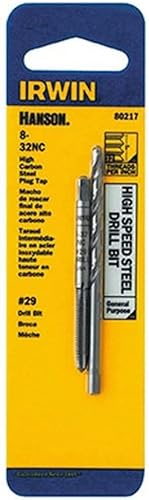 IRWIN Juego de brocas y grifos, 8-32 NC y broca N 29 (80217)