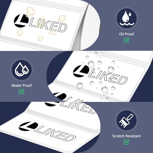 L LIKED 2x1 inch White Opaque Direct Thermal Barcode Labels, 1 Roll of 1300 Adhesive Address Labels Compatible with Munbyn, Polono, Nelko, Rollo, Zebra and Other Desktop Printers image 3