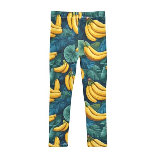 Boccsty Bananas and Leaves Girls Leggings Kids Yoga Pants Dance Active Tights 4T2