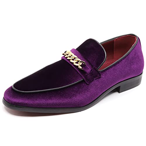 Image of Men's Vintage Velvet Designer Classic Dress Tuxedo Smoking Slipper Loafer Slip On Shoes Arthur-02