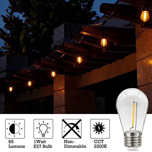 Suncan S14 E27 Edison LED Light Bulb, Vintage Filament Filament Bulb, Clear Plastic, Warm White, 360° Beam Angle - Image 3