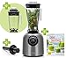 Produktbild bianco di puro Originale inkl. Flower-Behälter plus Smoothie Rezptbuch, Hochleistungsmotor 3.000-32.000 U/Min Smoothie-Maker 6 Mixprogramme 2-Liter Mixbehälter BPA-frei (Silber)