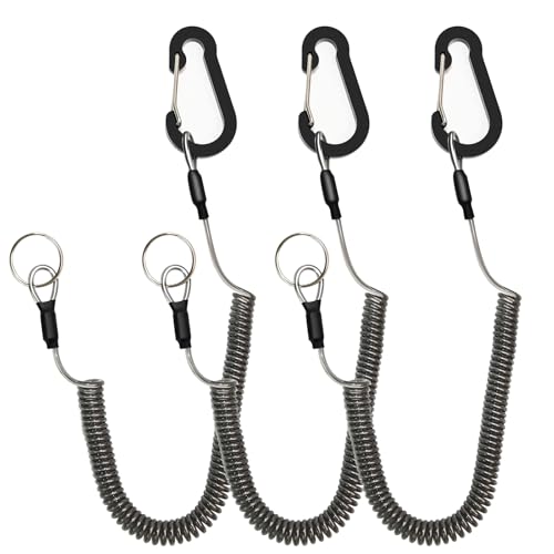 Retractable Safety Lanyards with Aluminum Hook (3 Pack)
