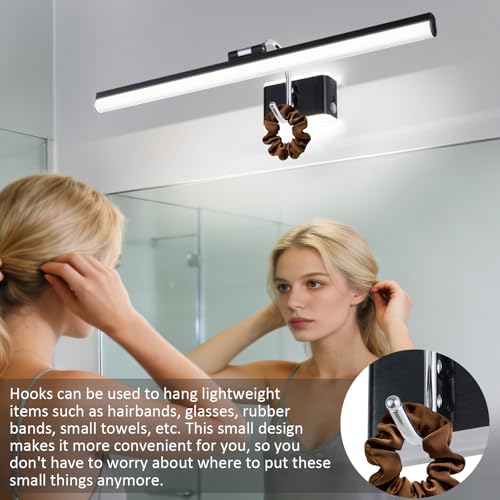 Image of Modern Bathroom Light Fixtures 23 inch Led Vanity Lights,11W,Rotatable,Black BAR Bathroom Lighting fixtures Over Mirror,4000K Daylight Dimming Wall Light Fixtures for Bedroom