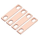 QUARKZMAN Stromschienenverbinder 4 Stk Rasterabstand 1.4"(35mm) Rotkupfer Flachstromschiene Für LiFePO4 Zellen Lithiumbatterie Stromschienenverbinder Rotkupfer