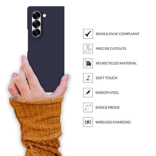 Image of SPRIG Compatible with Samsung Galaxy Z Fold 6 Premium SilkTone Back Cover Drop Tested Shock Proof Mobile Case for Men, Women, Boys and Girls with Camera Protection (Midnight Blue)