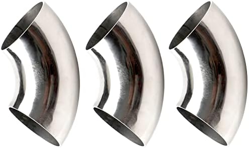 OSIDU 3 Inch 90° Mandrel Bend Elbow, SS304 Stainless Steel Bend Tube 90 Degree Exhaust Elbow Pipe - Thickness 16GA/.065" for Car Modified Exhaust System, Stair Handrail (3 pcs)